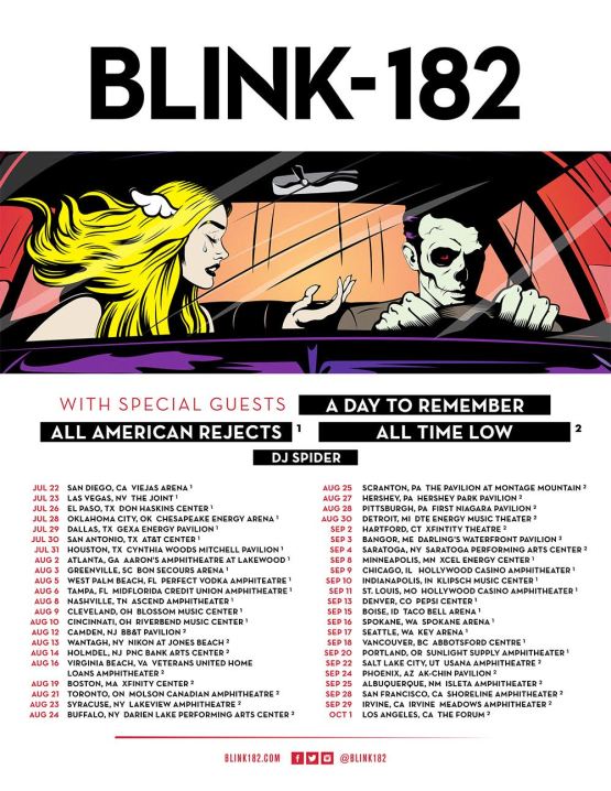 Blink-182 Announce 2016 Tour With A Day To Remember, The All
