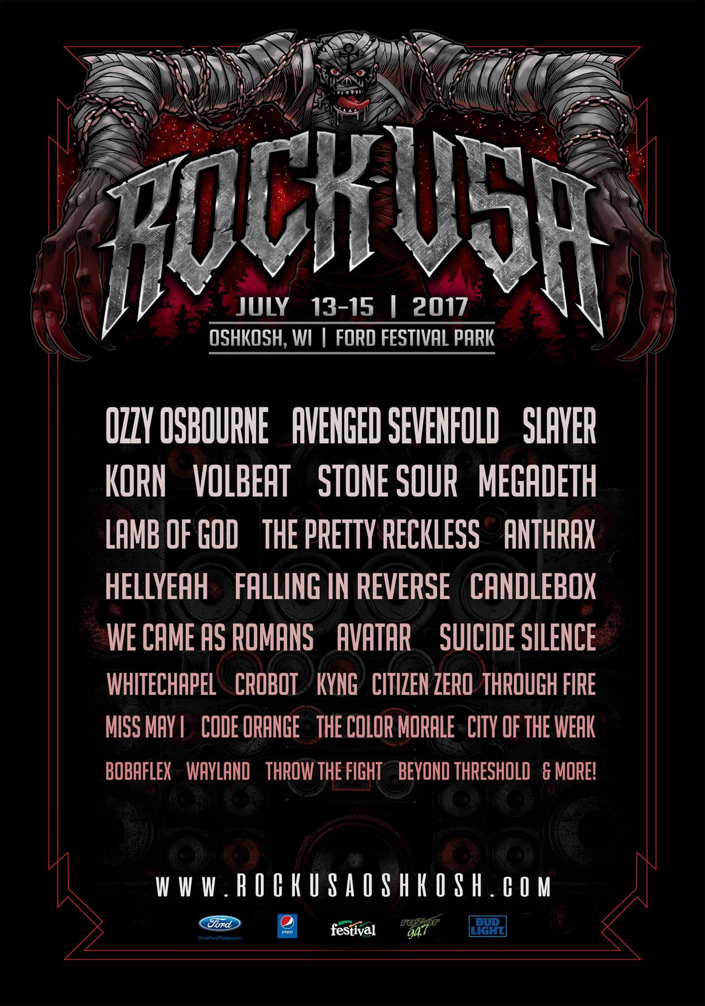 Ozzy Osbourne, Avenged Sevenfold, Slayer, Korn, Etc. Set For 2017