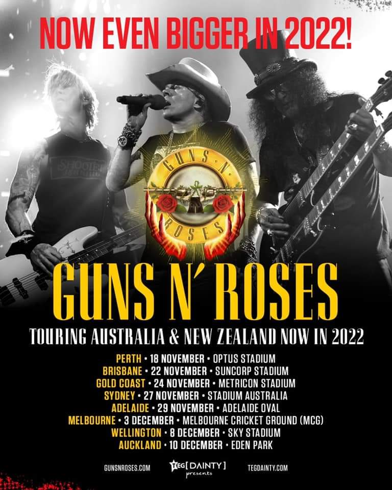 Guns N' Roses Reschedule Australian/New Zealand Tour For Fall 2022